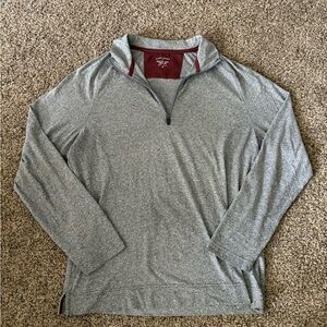Banana Republic Maroon and Gray Half-Zip Pullover